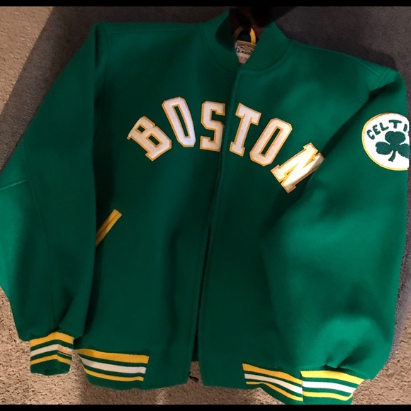 mitchell and ness celtics wool jacket